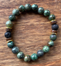 African Jade + Lava Stone Bracelet