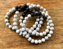Howlite + Triple Black Onyx Bead Bracelet