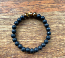 Black Onyx + Triple Tiger’s Eye Bead Bracelet