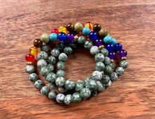 Tree Moss Agate + Chakra Healing Bracelet