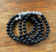 Black Onyx + Triple Howlite Bead Bracelet