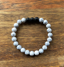 Howlite + Triple Black Onyx Bead Bracelet