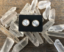 Round Marble Stud Earrings