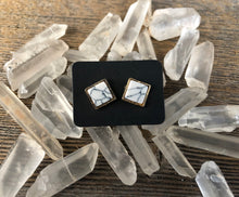Square Marble Stud Earrings